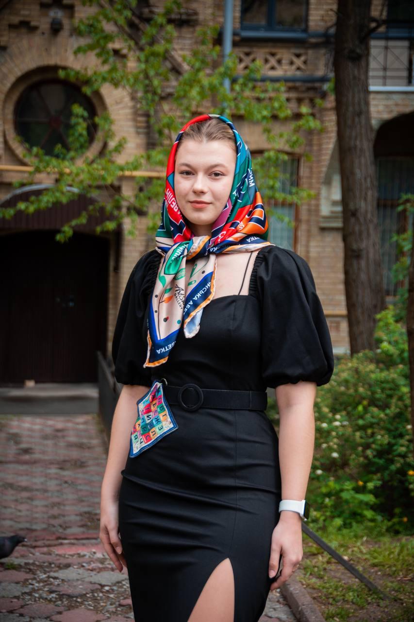 Хустка дизайнерська My Scarf "Украінська абетка" 90x90 см