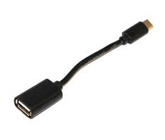 Кабель USB AF — Type-C, 10 см, Black, Atcom (14716)