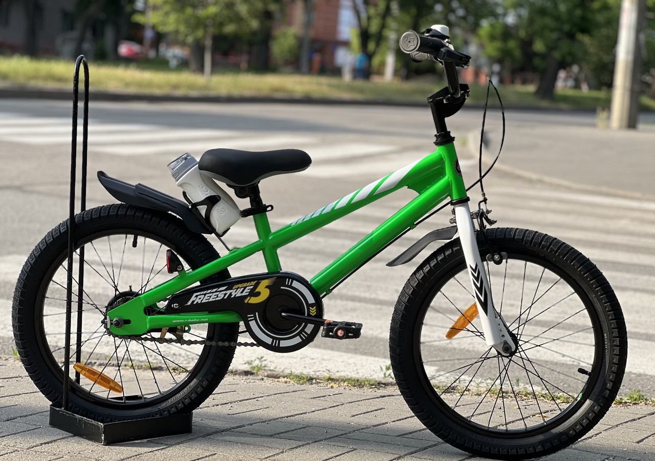 Дитячий велосипед 18" Royal Baby BMX FREESTYLE ST зелений на зріст 105-115 см