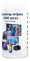 Серветки чистячі Gembird, для екранів, туба, 100 шт (CK-WW100-01)