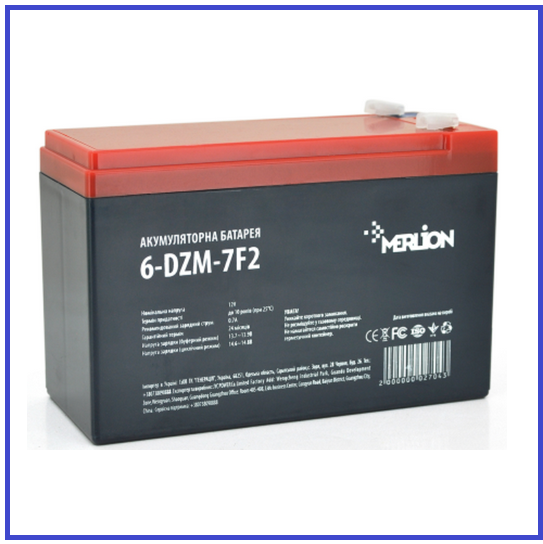 Тягова акумуляторна батарея MERLION 6-DZM-7 12V 7Ah F2 (150x65x95(100)