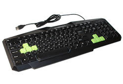 Клавіатура Esperanza Wired EGK201GUA ILLUMINATED Black/Green, USB