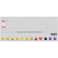 Наліпка на клавіатуру SampleZone, White, прозора, Укр / Рос (SZ-N-W)