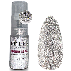 Спрей глітерний для ефекту омбре Edlen Ombre Spray Flash No1, 7.5 г (срібло)