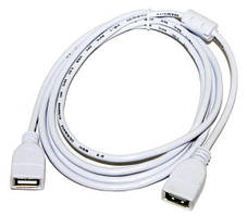 Кабель USB 2.0 AF - USB AF, 1.8 м, White, Atcom (15647)