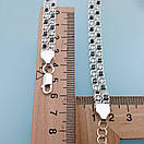 Жіночий срібний браслет подвійний арабський бісмарк з камінцями. регульований 17 - 20 см. Чорно білі камні, фото 5