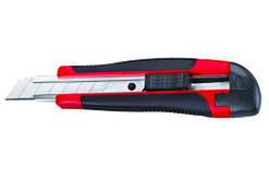 Ніж канцелярський H-Tone, 18 мм, з гумовою вставкою (JJ40609) (KNIFE-HT-JJ40609-18)