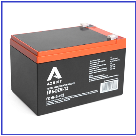 Тягова акумуляторна батарея AZBIST 6-DZM-12 12V 12Ah F2 (151х98х101)