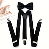 Детский комплект Подтяжки + Бабочка. Черные подтяжки с бабочкой, фото 2