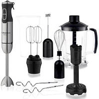 Блендер Liberton LHB-0307 Black, 1000W, занурювальний, плавне регулювання швидкості + Турбо, аксесуари: вінчик