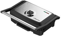 Електрогриль Liberton LPG-1400, Inox/Black, 1500W, закритий (двосторонній), індикатор готовності їжі,