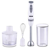 Блендер Edler EDHB-1049, White/Grey, 700W, занурювальний, 2 швидкості, мірний стакан 600мл, подрібнювач 500мл,