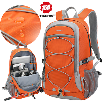 Похідний туристичний рюкзак універсальний для міста і спорту практичний водостійкий Tigernu 28L Помаранчевий