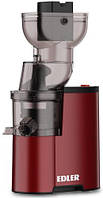 Соковитискач Edler EDJU-0055, Red, 150W, шнекова, ємність для соку 500мл, 1 швидкость + реверс, горловина