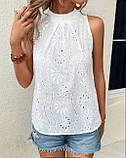 Топ літній, жіночий, біла бавовна прошва 46-48 р, фото 3