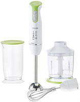 Блендер Edler EDHB-6045 White/Green, 500W, занурювальний, 2 швидкості, мірний стакан 700мл, подрібнювач 500мл,
