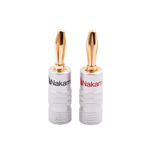 Штекер акустичний роз'єм банан затискний 4мм Nakamichi, пара, фото 1