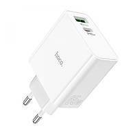 Мережевий зарядний пристрій Hoco C113A Awesome, PD65W+QC3.0, White, USB-A/USB Type-C