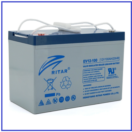 Тяговий акумулятор RITAR EV12-100 12V 100Ah (328х172х215(220), фото 1