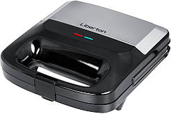 Мультимейкер Liberton LSM-5106, Black/Grey, 800W, 4в1 гриль, трикутні сендвічі 4шт, бельгійські вафлі 2шт,