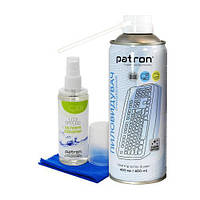 Набір чистячий Patron: спрей для екранів 120мл, мікрофібра, стиснене повітря 400мл (CS-PN-BUNDL-11)