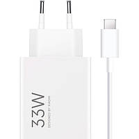 Мережевий зарядний пристрій Xiaomi, White, 33 Вт, USB + Type-C, PD (BHR9956EU)