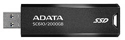 Портативний SSD, 2Tb, ADATA SC610, Black, USB 3.2 (Gen 2), 550 / 500 Мб/с (SC610-2000G-CBK/RD)