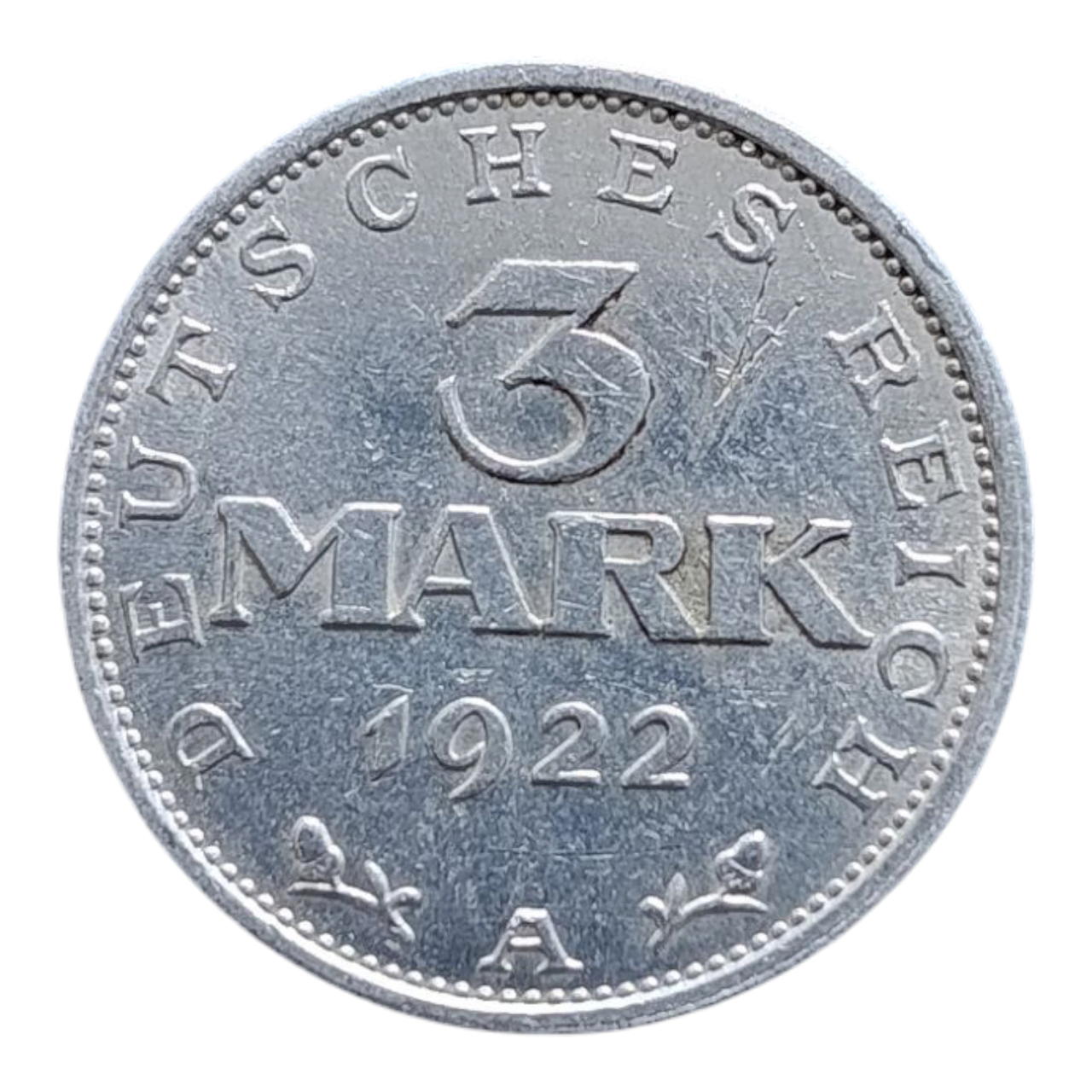 Німеччина 3 марки, 1922 3-тя річниця - Веймарська конституція Мітка монетного двору "A" - Берлін, фото 1