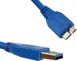 Кабель USB 3.0 AM - microUSB (5P), 0.8 м, Blue, Atcom (12825)
