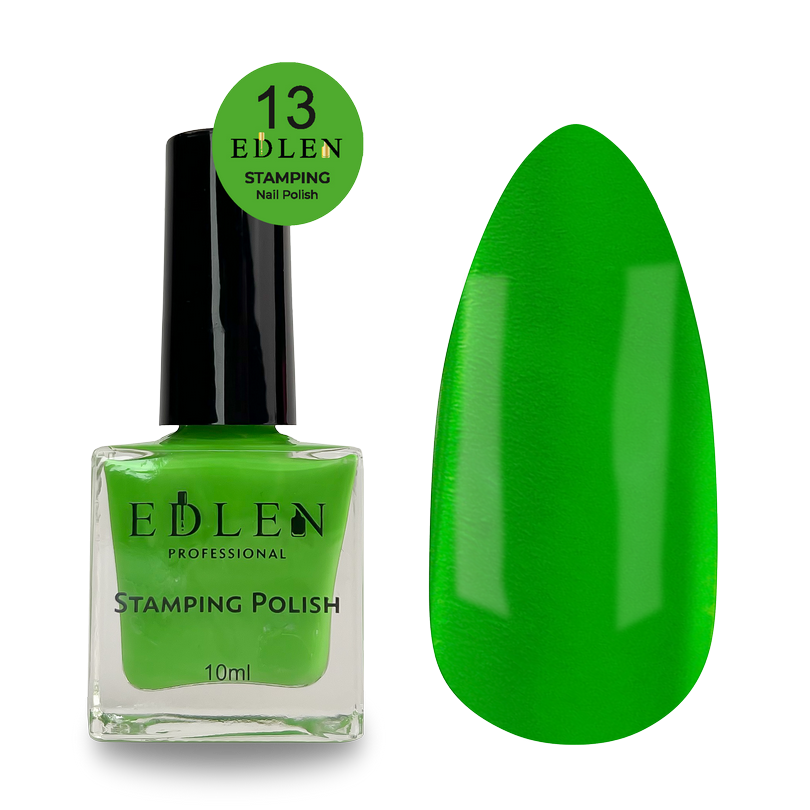 Лак для стемпінгу Edlen No13, 10 мл (салатовий)