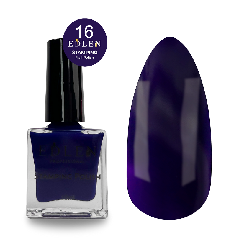 Лак для стемпінгу Edlen No16, 10 мл (темно-синій)