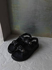 Жіночі сандалії Chanel Quilted Dad Sandal Black Leather ALL06129, фото 4