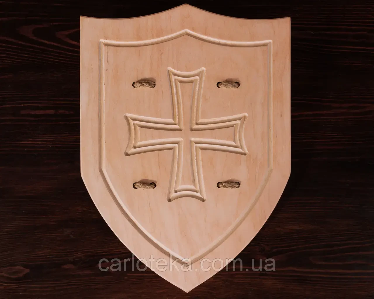 Щит англійський лицарський дерев’яний 42×32 см, фото 1