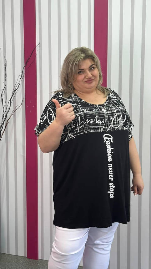 Футболка вільна літня "Орлеан" трапеція 62-64 66-68 70-72 74-76, фото 1