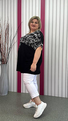 Футболка вільна літня "Орлеан" трапеція 62-64 66-68 70-72 74-76, фото 4