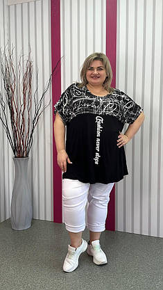 Футболка вільна літня "Орлеан" трапеція 62-64 66-68 70-72 74-76, фото 2