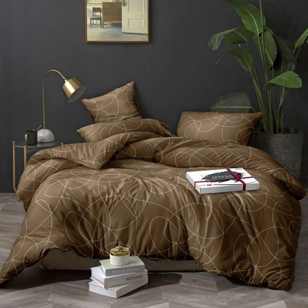 Двоспальний (Поліестер) | Комплект постільної білизни "Curved line 2" | Простирадло 180х220 см, фото 1