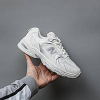 Білі шкіряні чоловічі кросівки New Balance  530 Демісезонні Нью Беланс