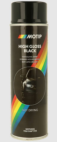 Фарба-аерозоль чорна матова, акрилова MOTIP 04006IG 500 мл, фото 1