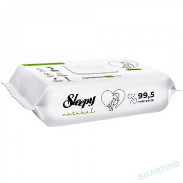 Серветка волога SLEEPY Naturel Baby для дітей №60 клапан