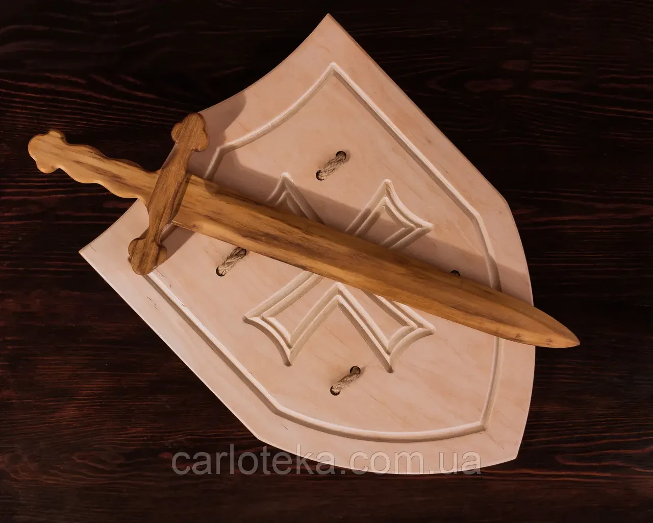 Набір Carloteka: Лицарський меч Вікінга 54 см + Щит Англійський лицарський, фото 1