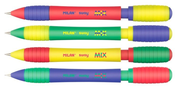 Карандаш механический MILAN /185015920/ ”Sway mix” 0.5мм, HB, Дісплей 20шт., мікс4, фото 1