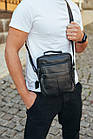 Сумка чоловіча через плече з натуральної шкіри чорна Bexhill DF-53367, фото 2