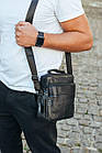Сумка чоловіча через плече з натуральної шкіри чорна Bexhill DF-53367, фото 5