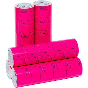 Цінник великий 3,5х5,0 см "Ціна" з рамкою 35/3-307 малиновий 100 шт. в 1 упаковці 2 шт