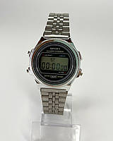 Годинник наручний Finding Цифровий круглий дисплей електронний механізм батарейка металевий браслет Сталистий