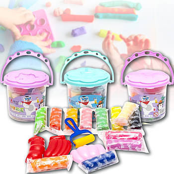 Ароматизований моделін у відерці з формами та валиком №2015 Набір для ліплення в 1 упаковці 2 шт
