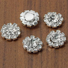 Стразовий клейовий декор квітка 15 мм