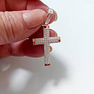 Срібний хрестик з золотими вставками, фото 2