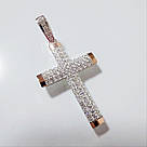 Срібний хрестик з золотими вставками, фото 3